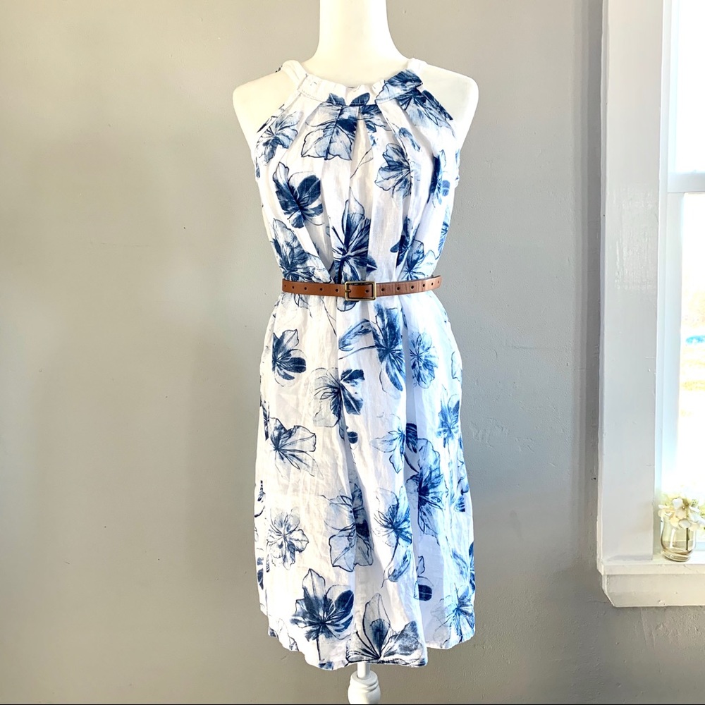 Italian Linen Floral Dress